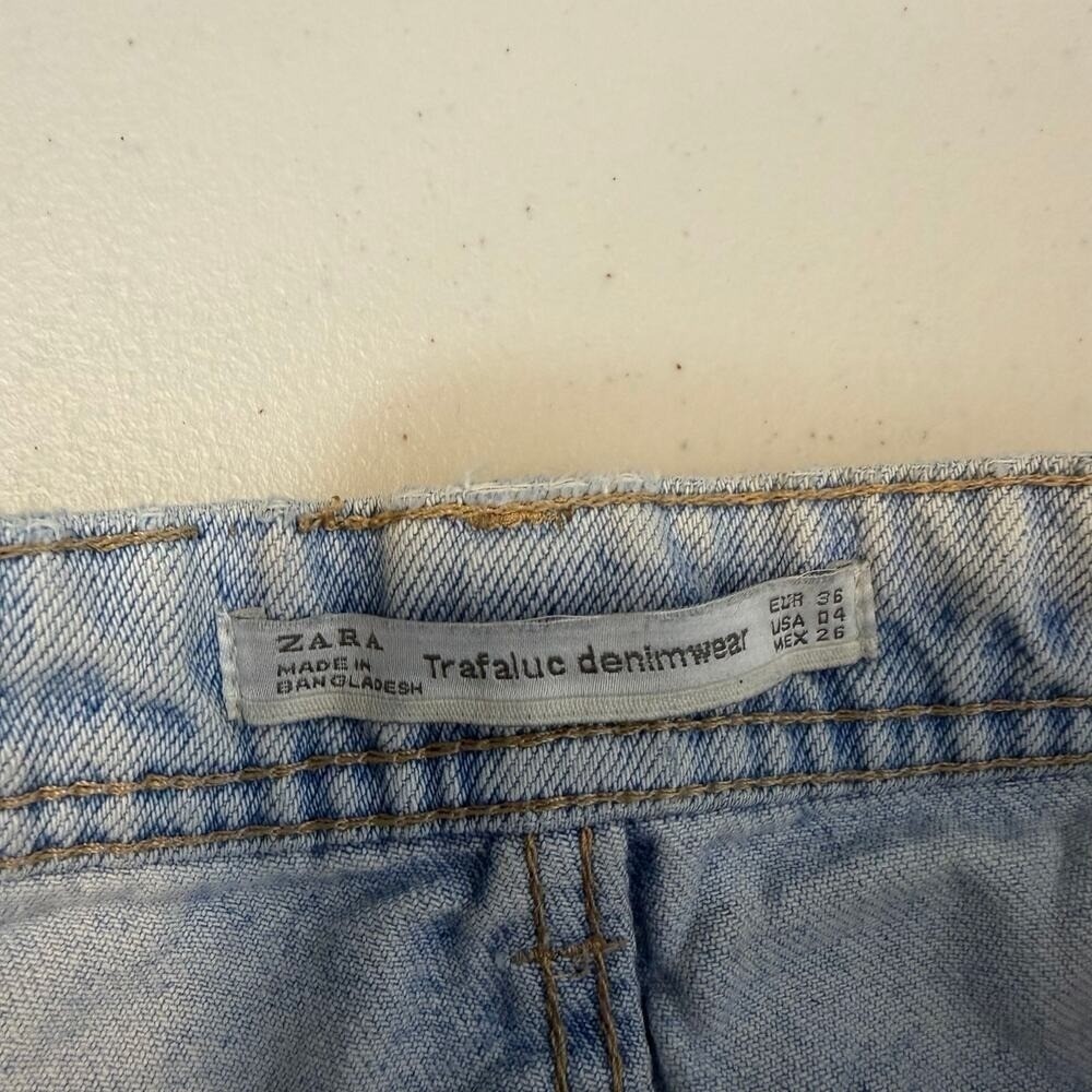 Zara Trafaluc Mom Jeans Womens Size 2 Light Wash High Rise Vintage Style Denim - Picture 6 of 10